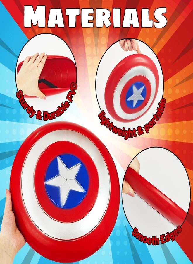 YMMAALE 12 Inch Captain Round Shield,Superhero Shield Prop Role Play Toy,Halloween Cosplay Shield for Birthday Gift,Party Decoration - Image 3